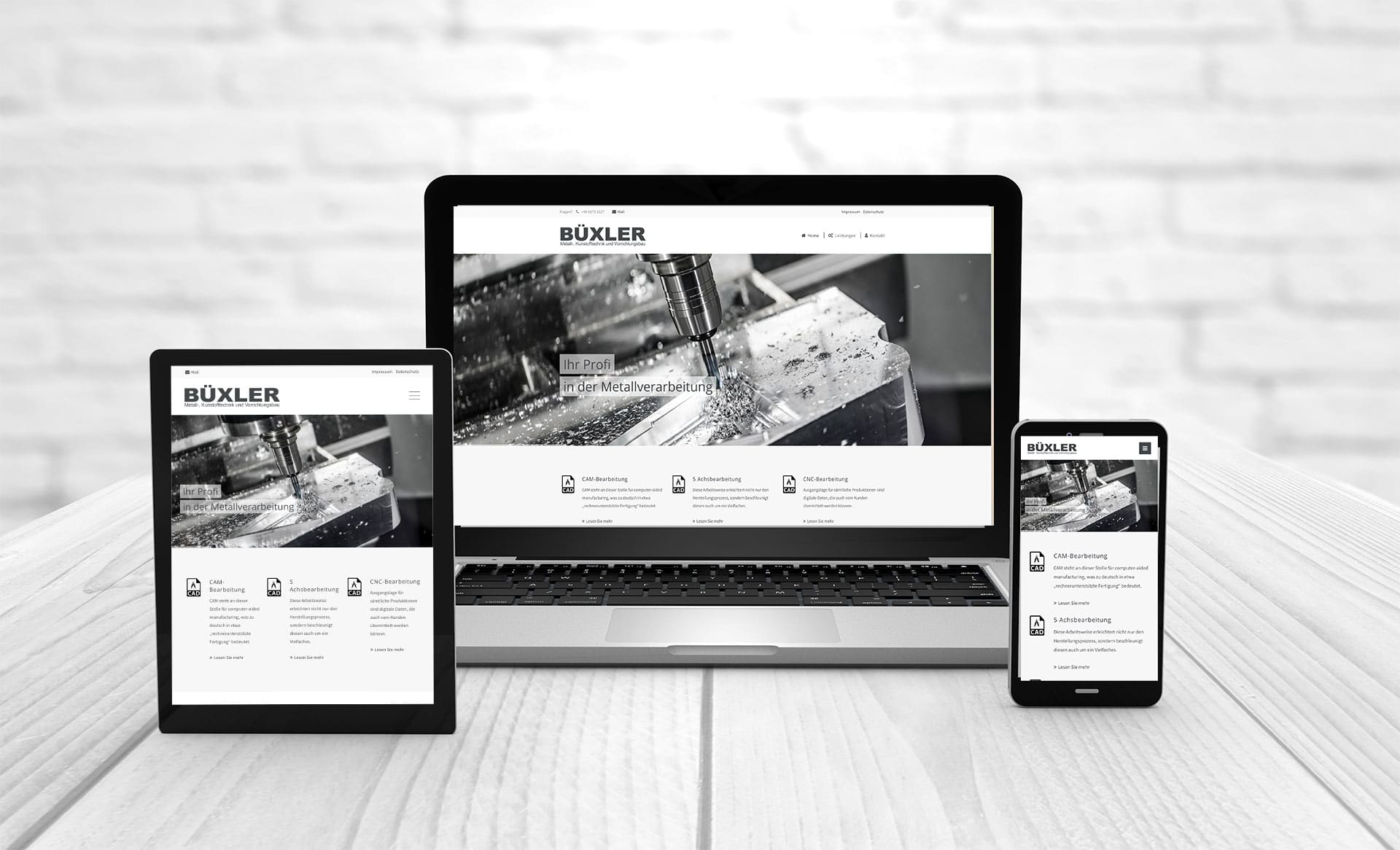 Professionelles Webdesign, Referenzen Büxler CNC