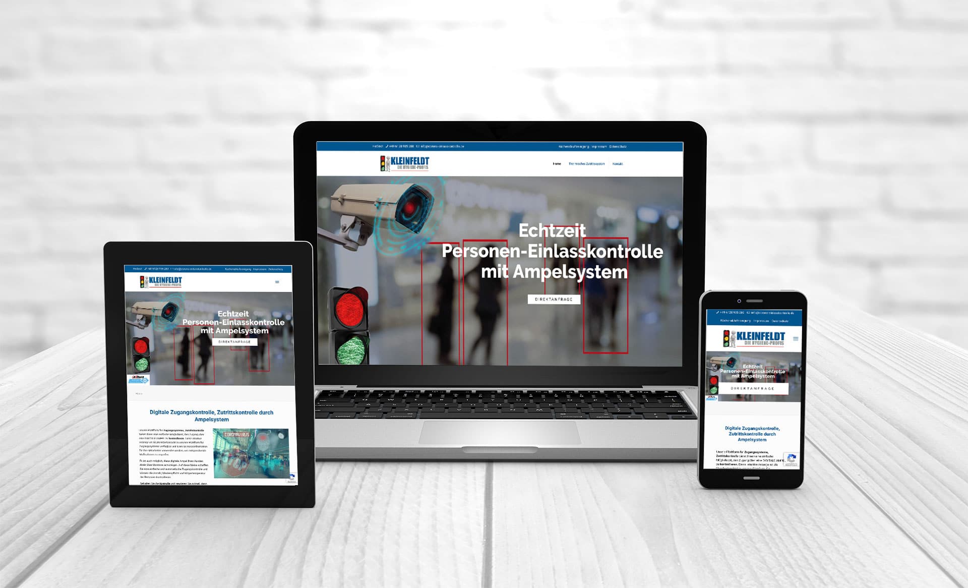 Professionelles Webdesign, Referenzen Corona-Einlasskontrolle