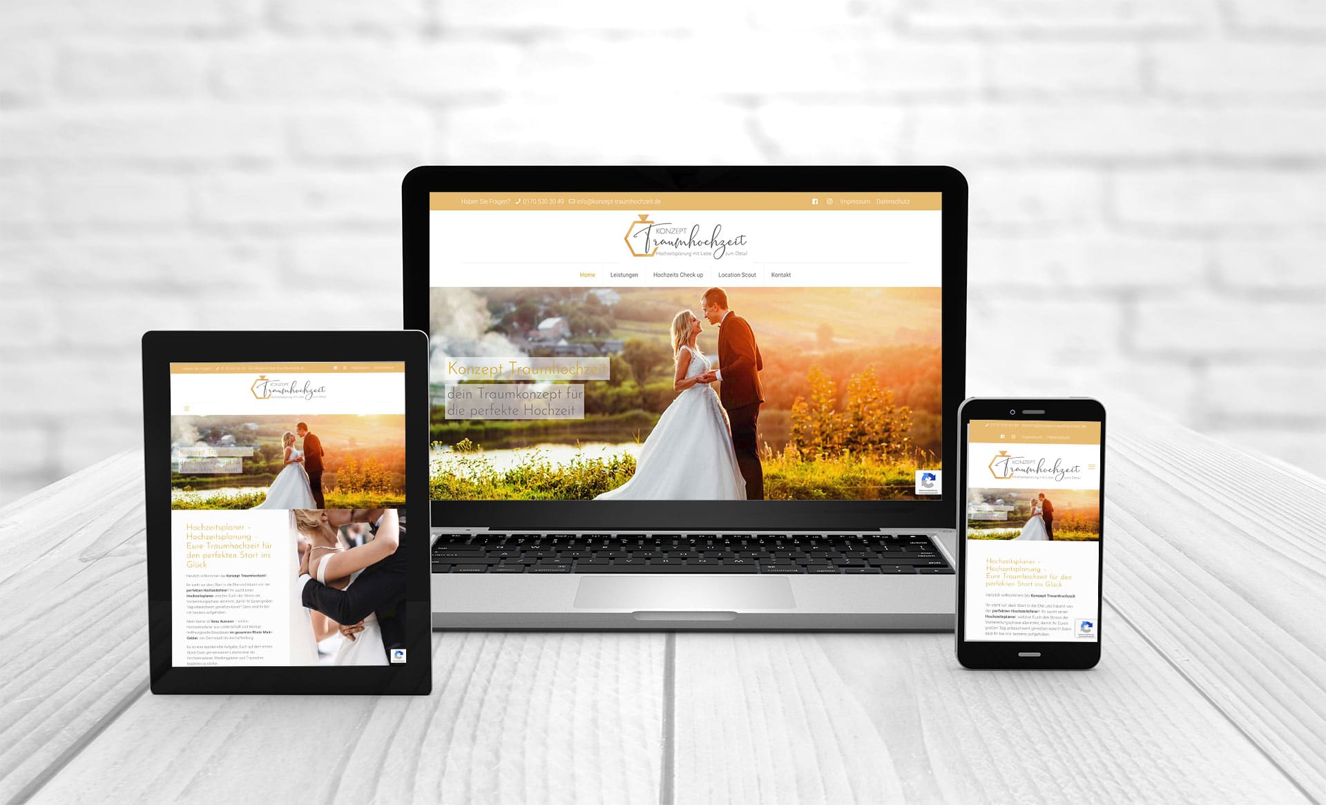 Professionelles Webdesign, Referenzen Hochzeitsplaner-Konzept-Traumhochzeit