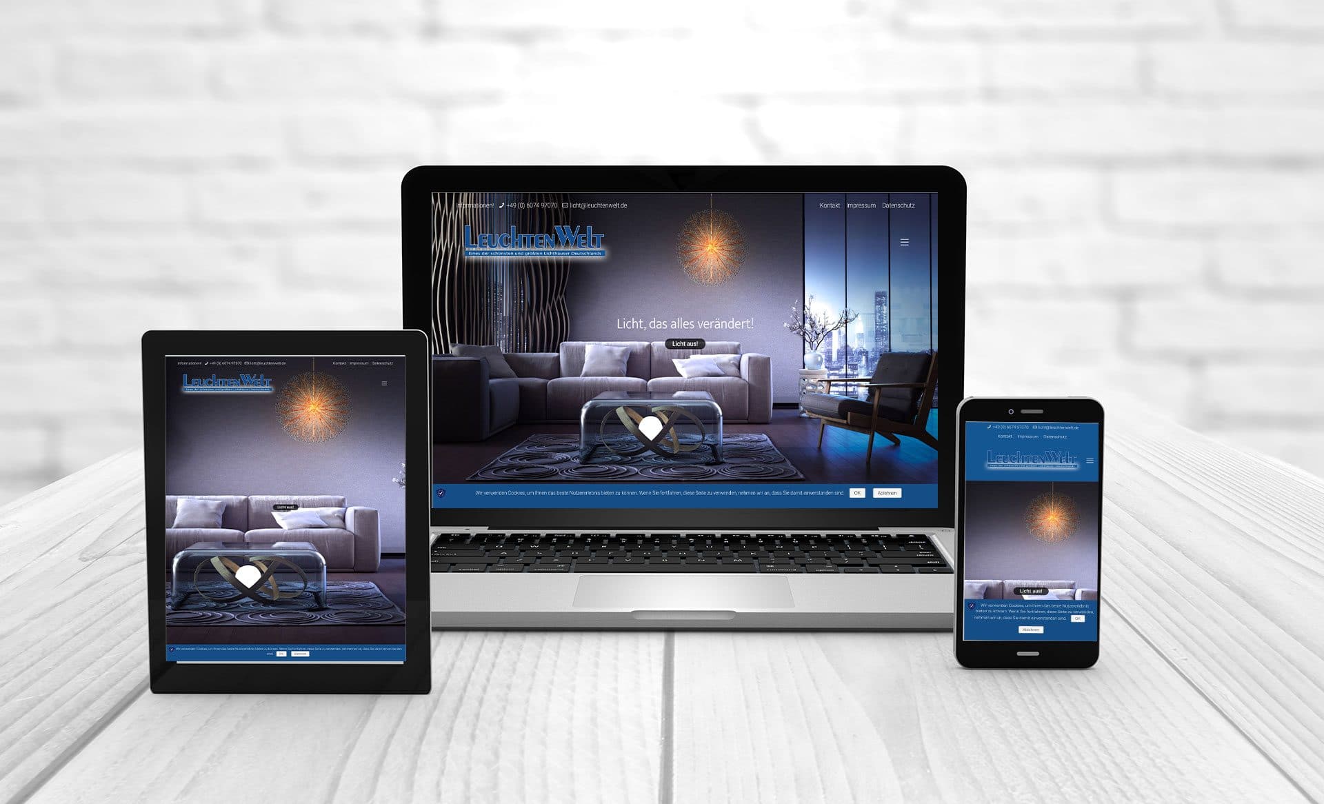 Professionelles Webdesign, Referenzen Leuchtenwelt