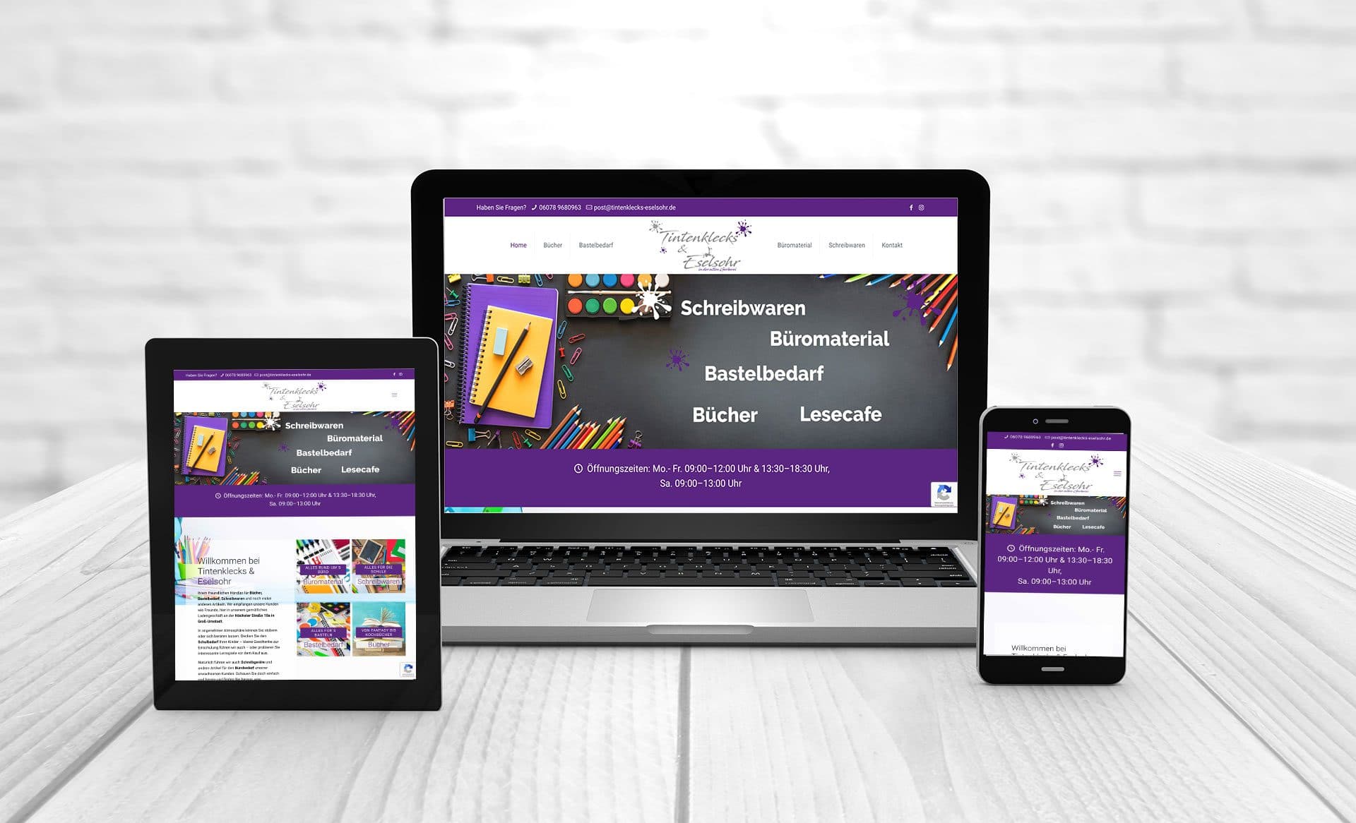 Professionelles Webdesign, Referenzen Tintenkleck-Eselsohr