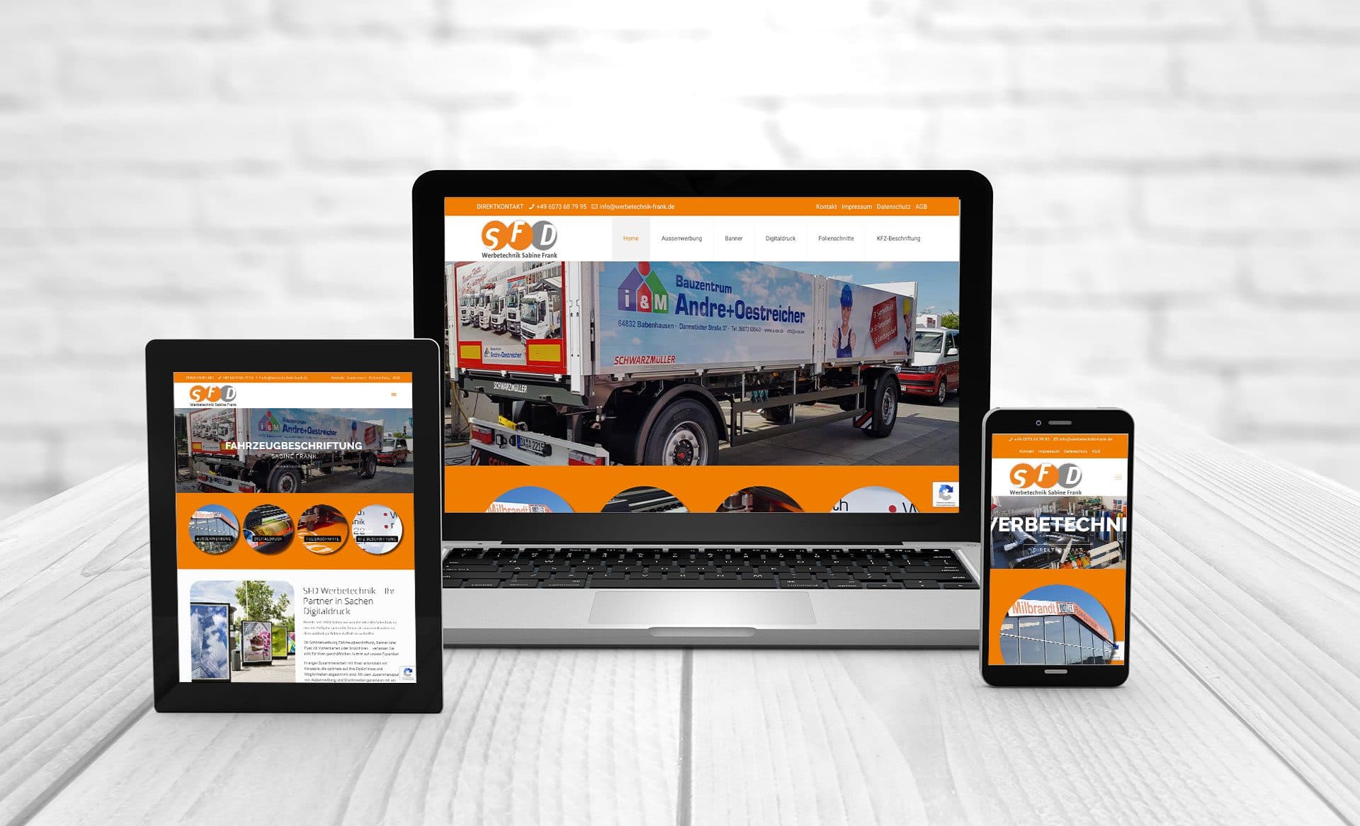 Professionelles Webdesign, Referenzen Werbetechnik-Frank