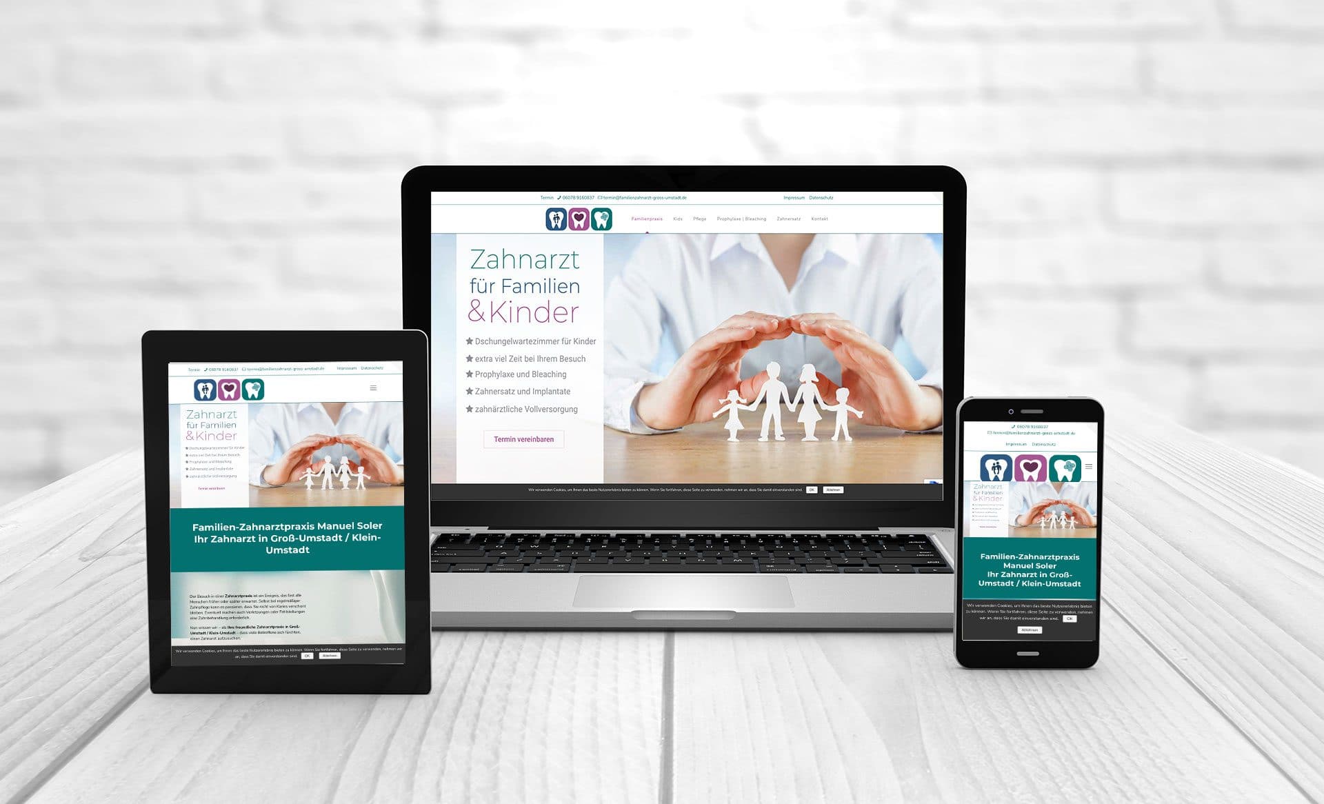 Professionelles Webdesign, Referenzen Familienzahnarzt Soler