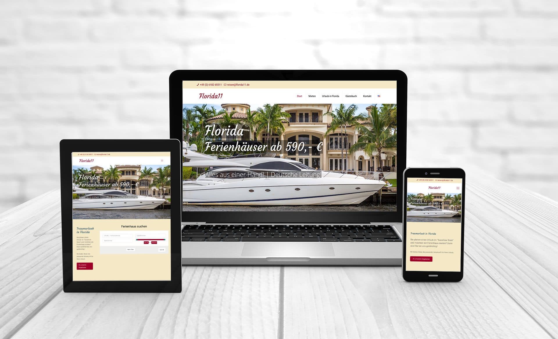 Professionelles Webdesign, Referenzen ferienhaus-florida
