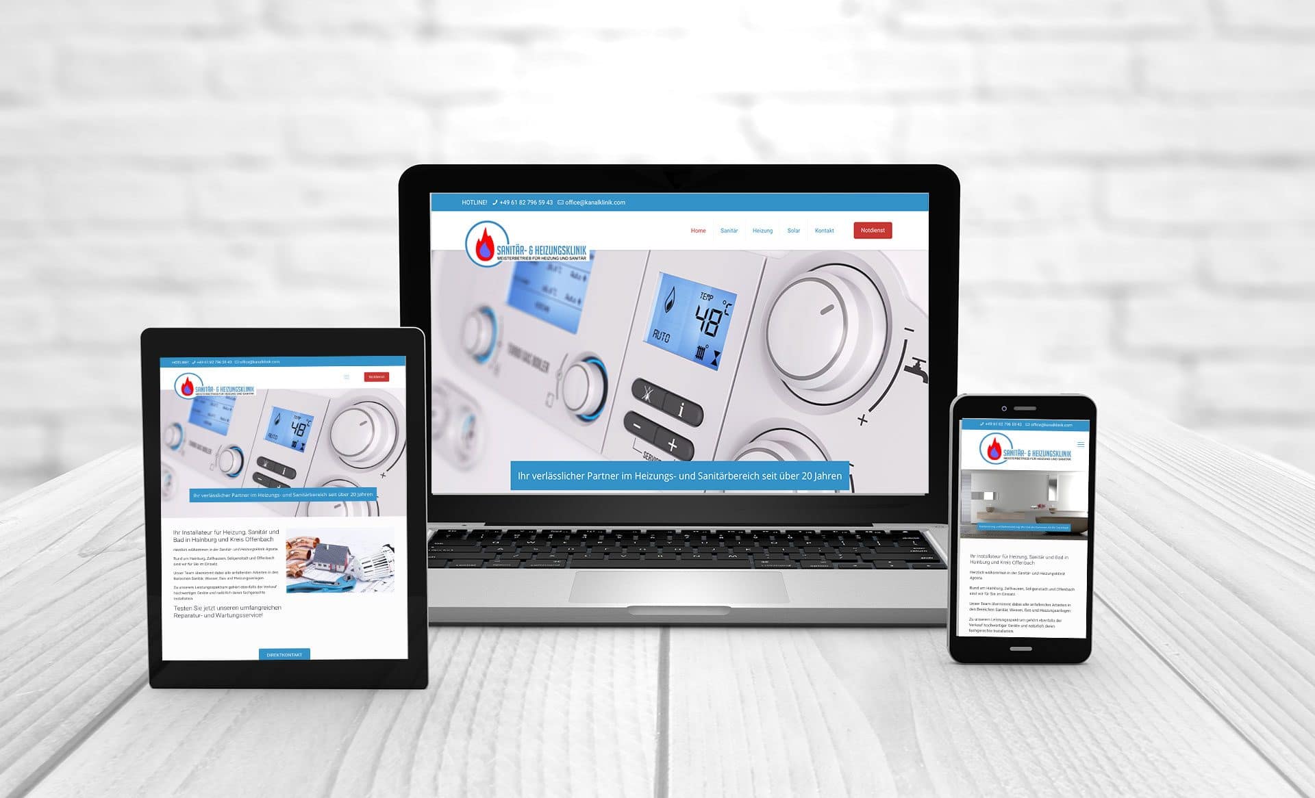 Professionelles Webdesign, Referenzen Heizungsklinik Agosta