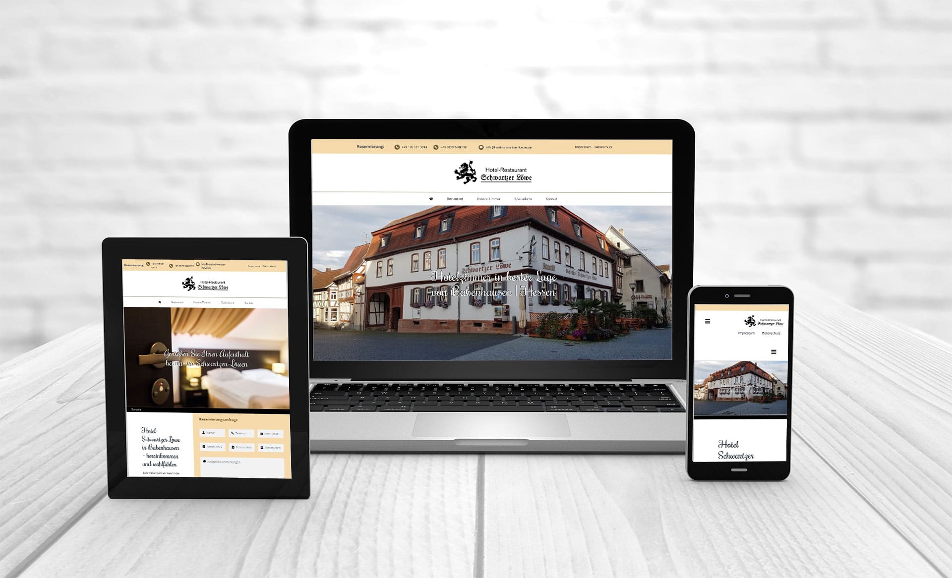 Professionelles Webdesign Hotel Restaurant Schwartzer-Löwe Babenhausen