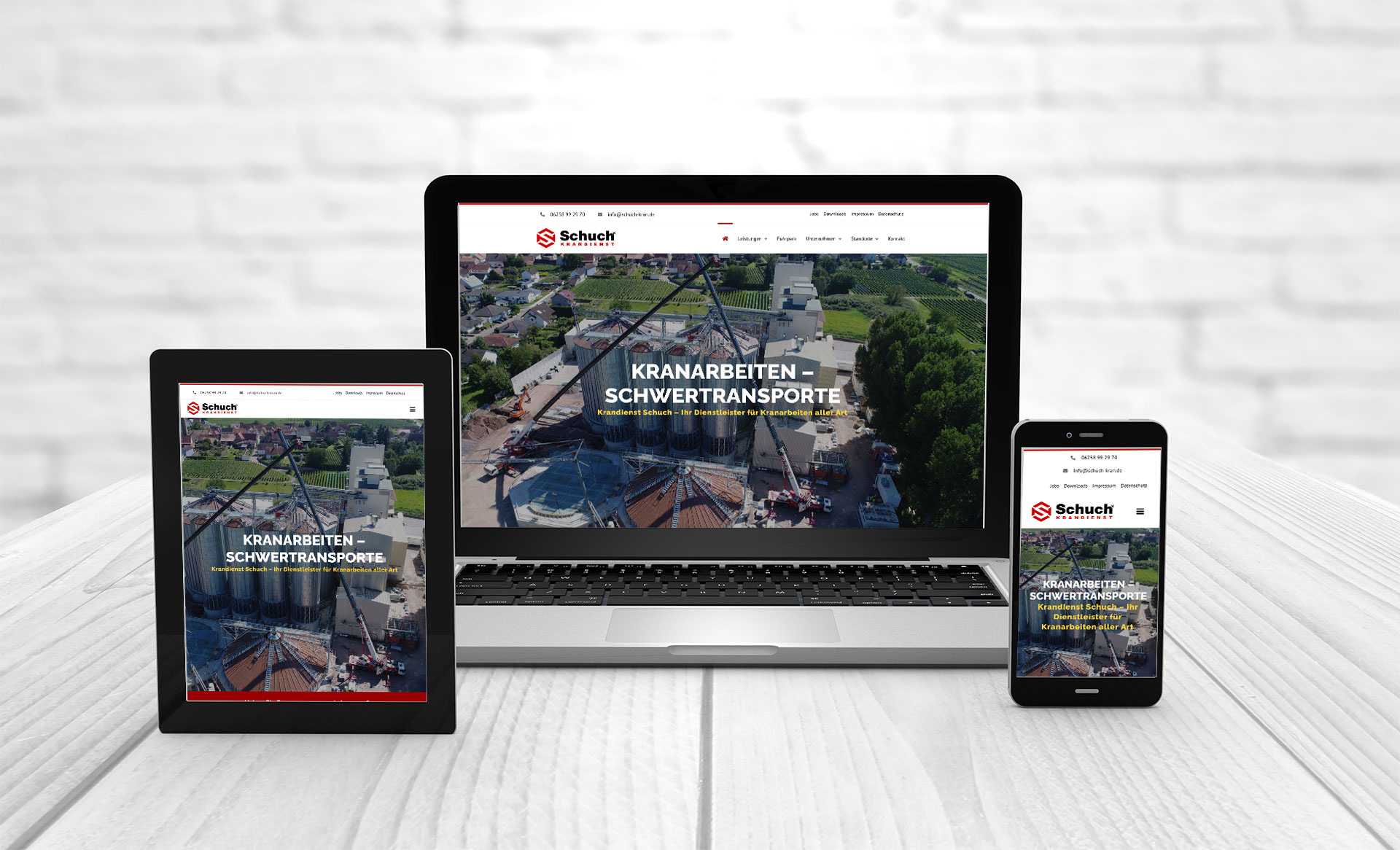 Professionelles Webdesign Webseite erstellen Schuch Kran